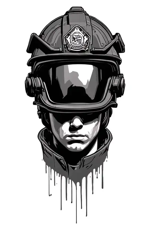 Swat Ballistic Helmet Mixed With Firefighter Helmet