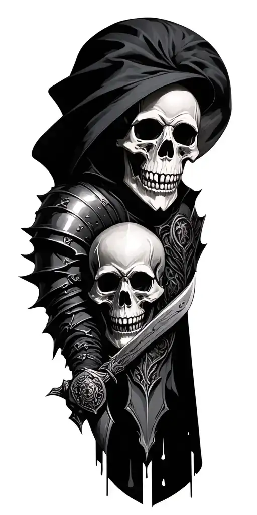 Skull And Knight Holding