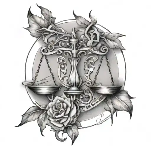 Libra Sagittarius Tattoo Design