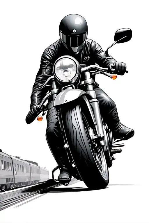 Piroueta Motorcycle With A Background And A Train