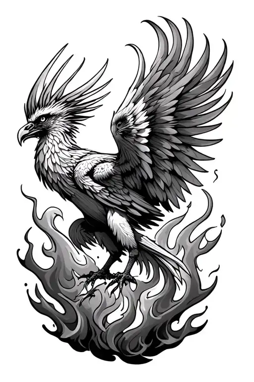 Phoenix Rising From Flames