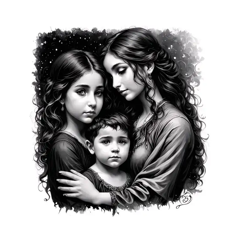 Mother And Son Fineart