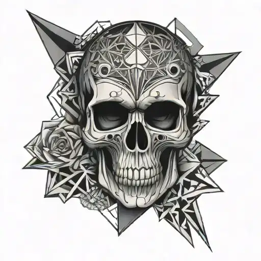 Skull Surrounded With Geometric Design