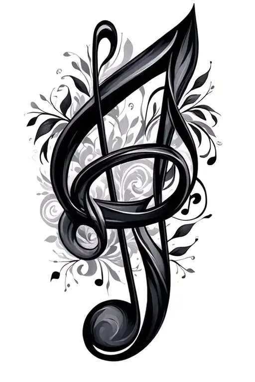 Love For My Daughters And Music Note Intertwined