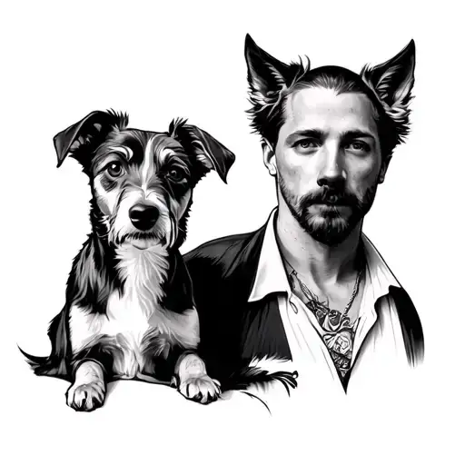 Detour Of A Photo With His Dog