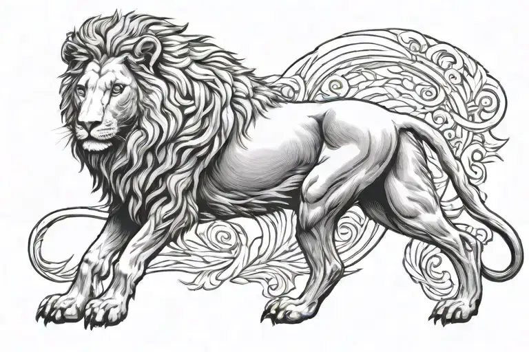 Lamb Standing With Lion