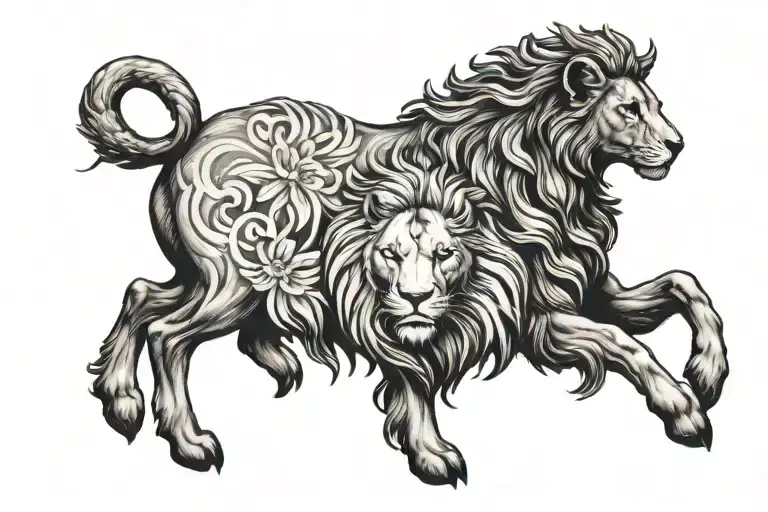 Lamb Standing With Lion