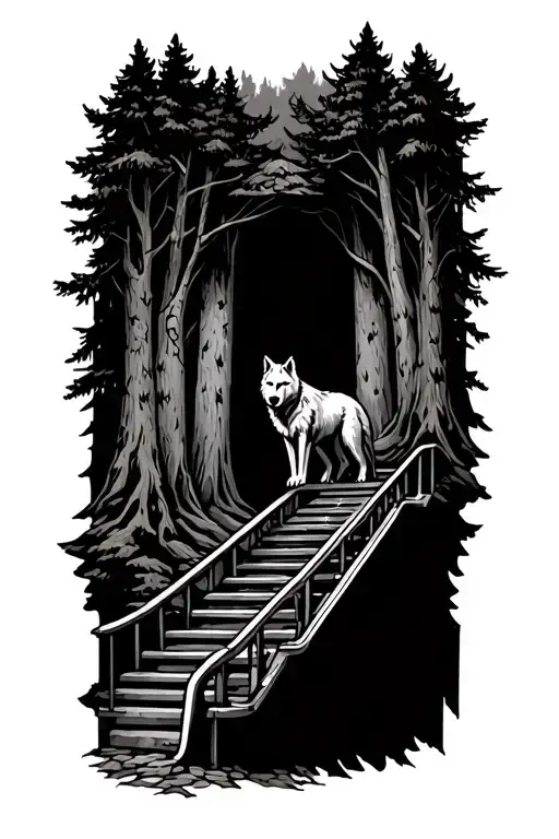 Wolfin Forest Scene With Hidden Escalator