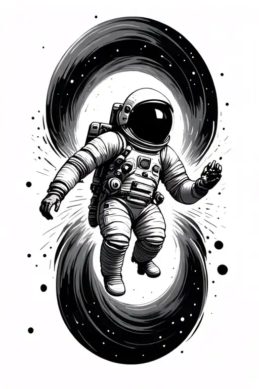 Astronaut Falling Into Black Hole Surrounded