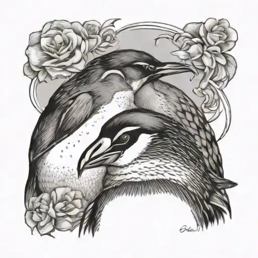 Penguin Dad And Daughter