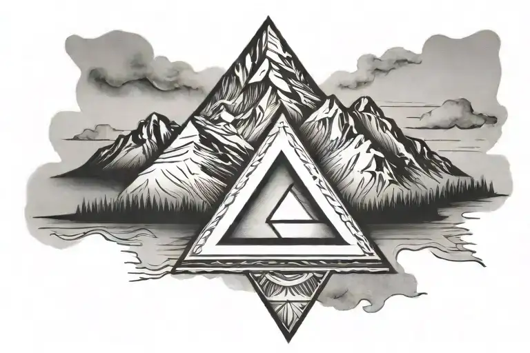 Triangle With A Mountain Containing Letters Pat