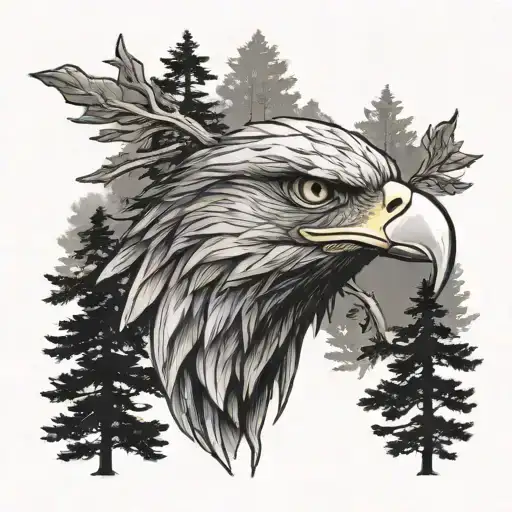 Eagle Head And Woods Scene Inside