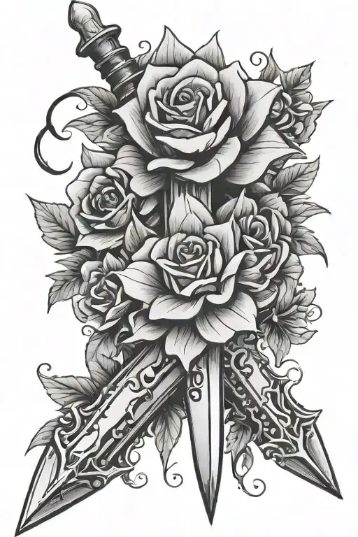 Dagger With Flowers
