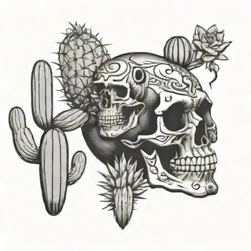 Skull And Cactus