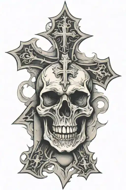 Skull And Three Crosses