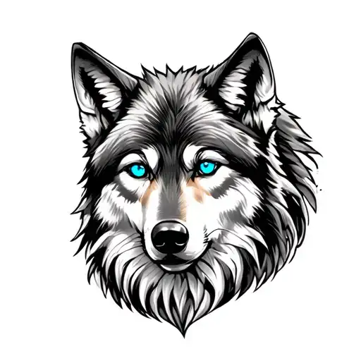 Wolf With Blue Eyes