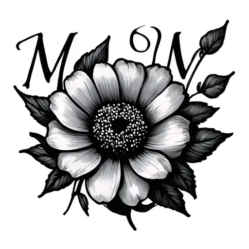 Minimalist Flower With Inscription Mom