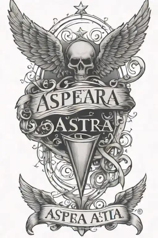 Words Per Aspera Ad Astra Lettering