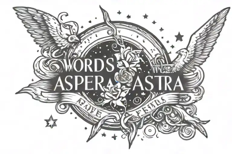 Words Per Aspera Ad Astra Lettering