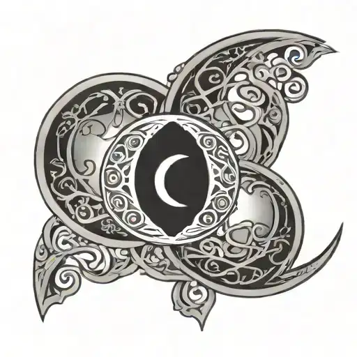 Triple Moon Symbol Intertwined