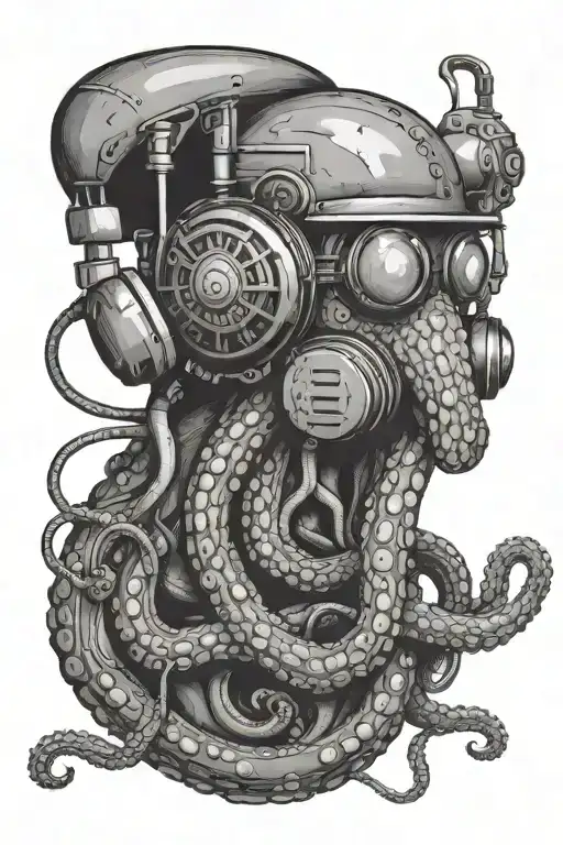 Octopus Wearing Headphones In A Train