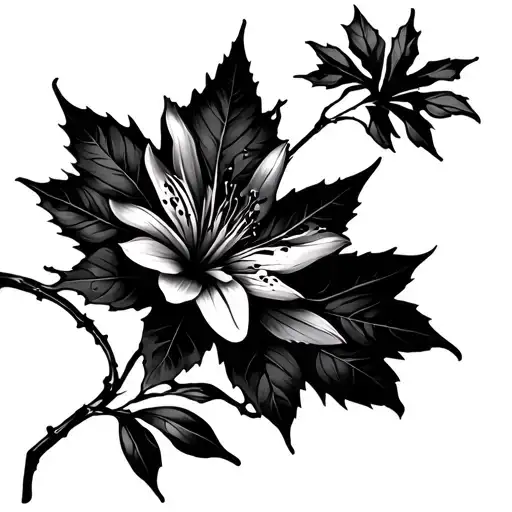 Red Spider Lily And Maple Leaf Irezumi Style Sleeve