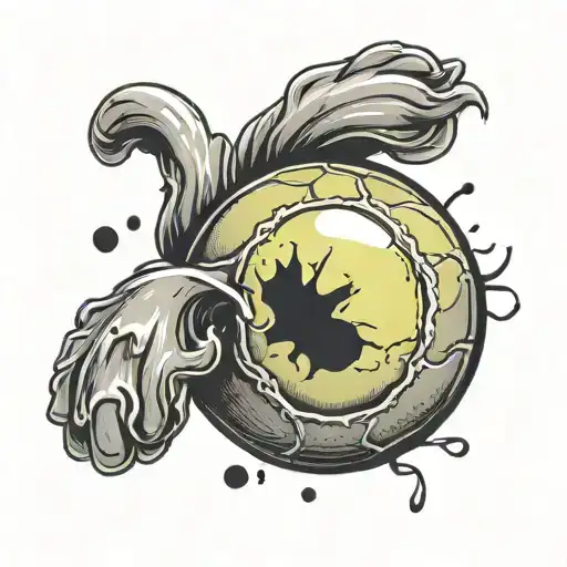 Tennis Ball With A Dog Paw Print Inside Of The Tennis Ball