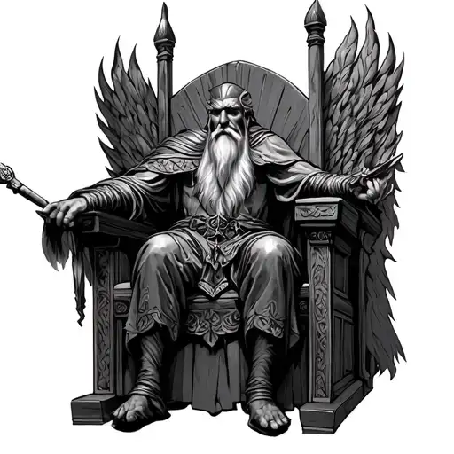 Odin On A Throne