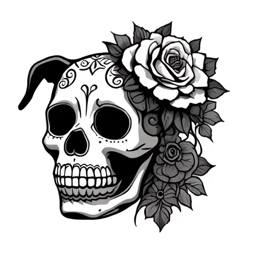 Dog Sugar Skull