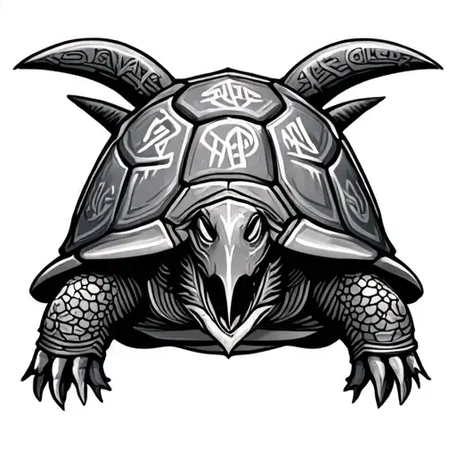Turtle With Viking Runes On It