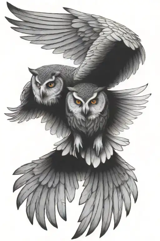 Guardian Owl Flying Wings Spread Wide