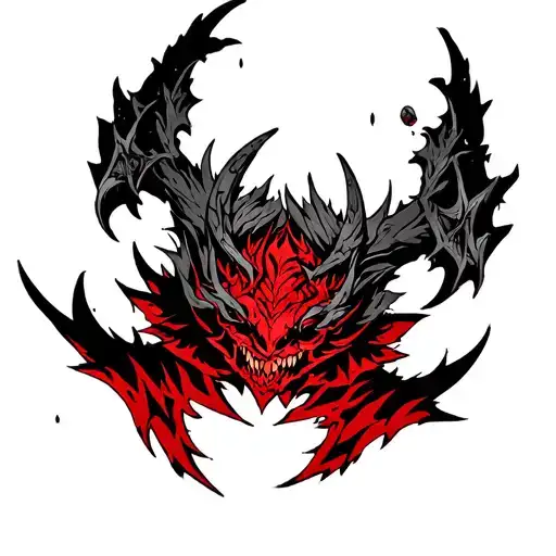 Astas From Black Clover Demon Wrist Tattoo But Make The Text Red