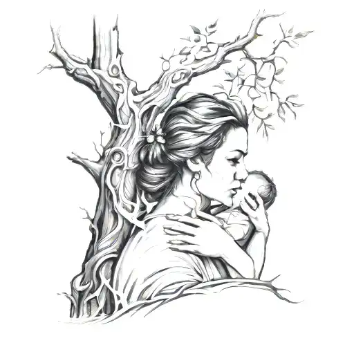 Woman And Child Tree