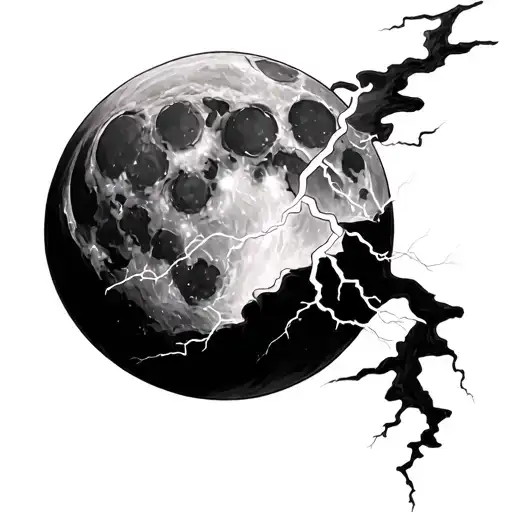 Moon And Lightning