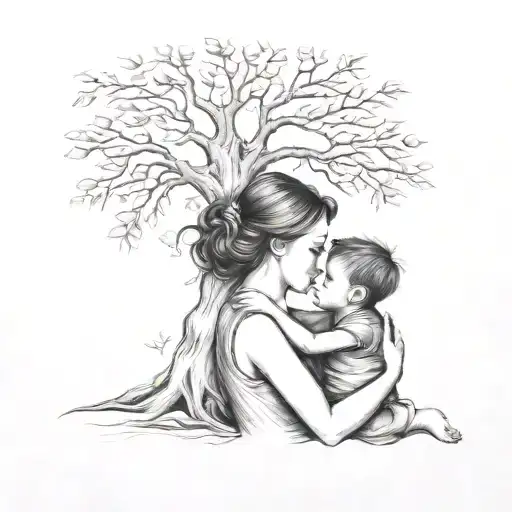 Woman And Child Tree