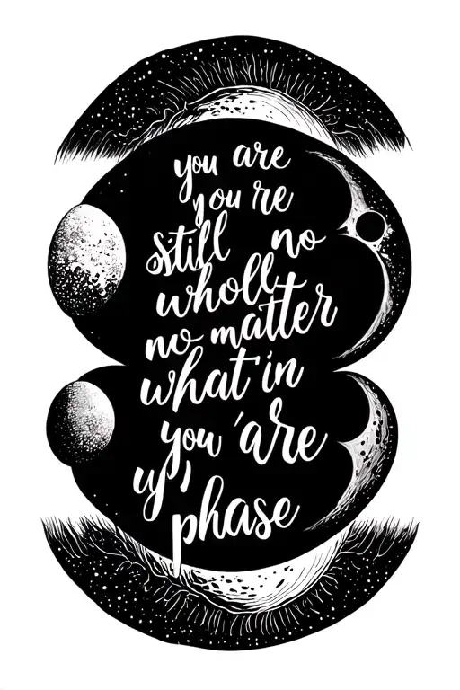Dainty Fine Line Moon Phases With Quote You Are Still Whole No Matter What Phase You Are In