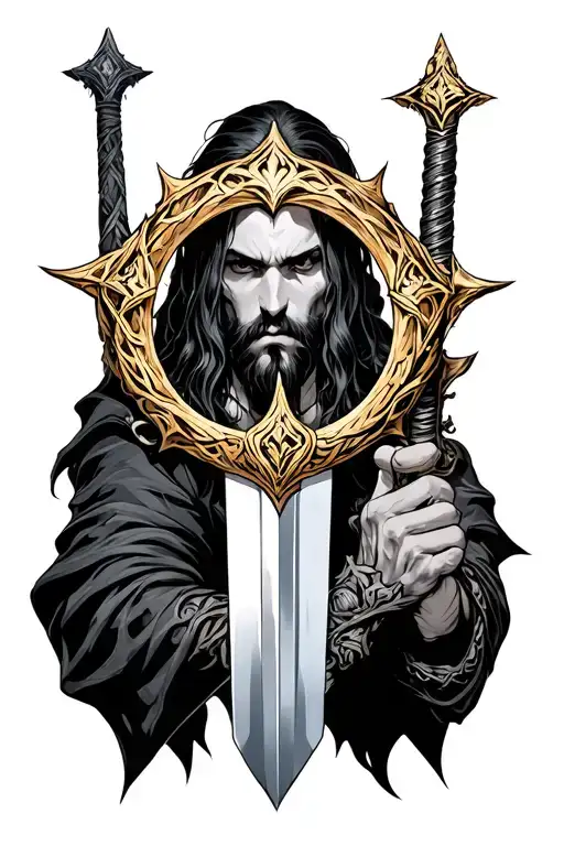 Blaidd From Elden Ring Holding A Sword