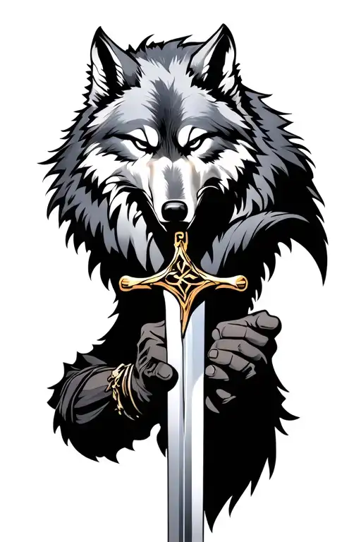 Blaidd Wolf From Elden Ring Holding A Sword