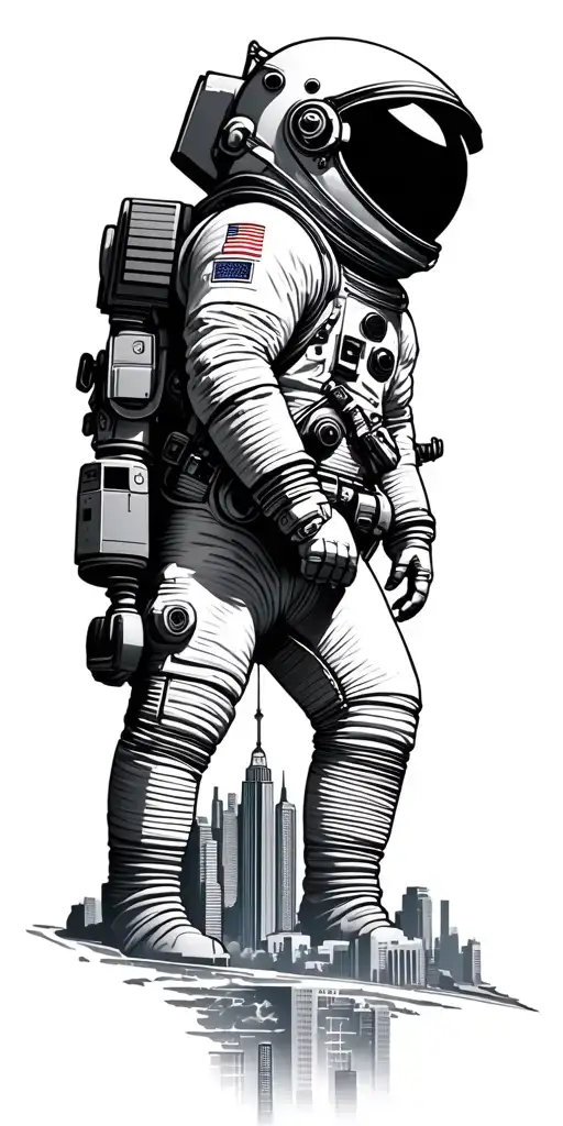 Astronaut Houston Skyline