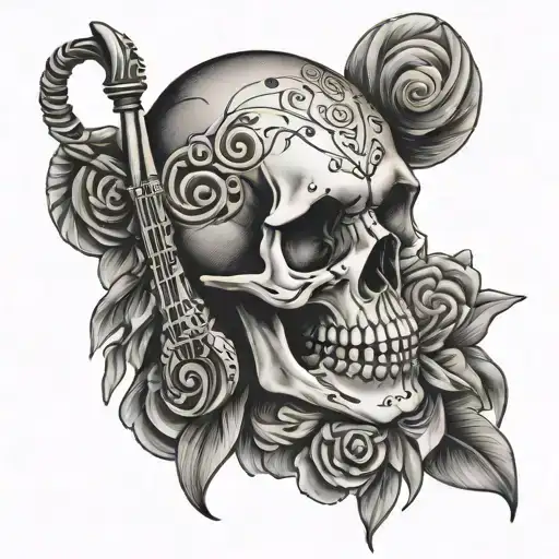Skull And Music Noters