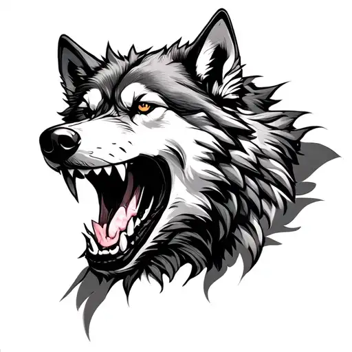 Wolf Flashing Teeth