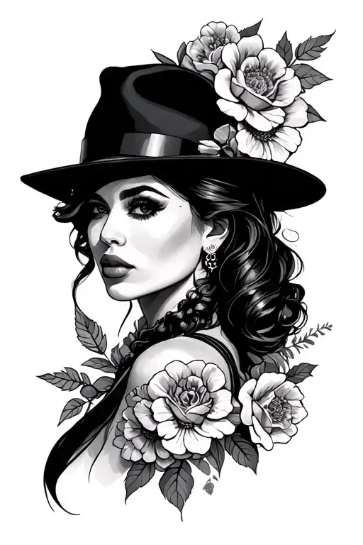 Gangster Woman With Flowers