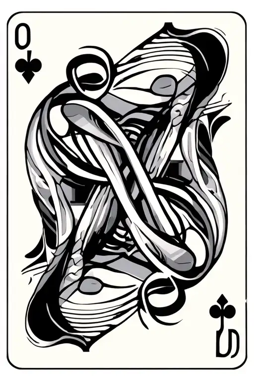 Gambling Card Featuring Musical Notes Intertwined Infinity Symbols