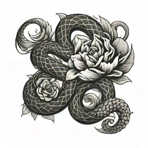 Flowers Snake Intertwined