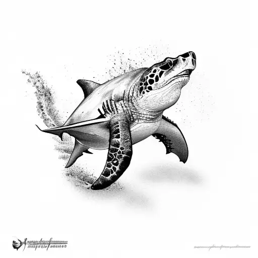 Ocean Save With Shark And Sea Turtle