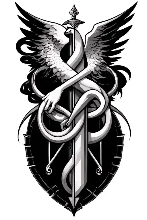 Prometheus And Libra Symbol Intertwined