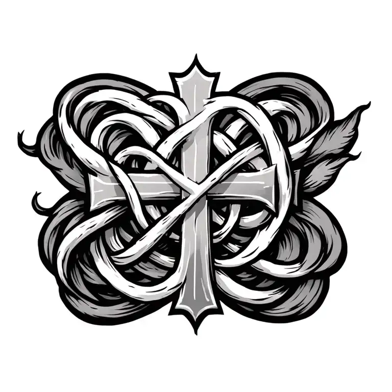 Catholic Cross Intertwined