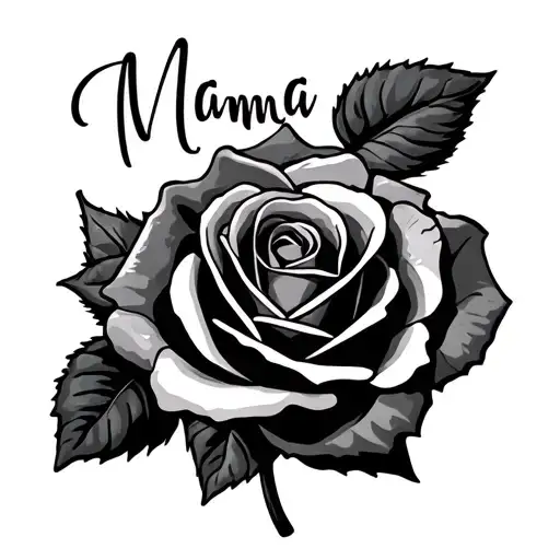 Rose With Text Mama