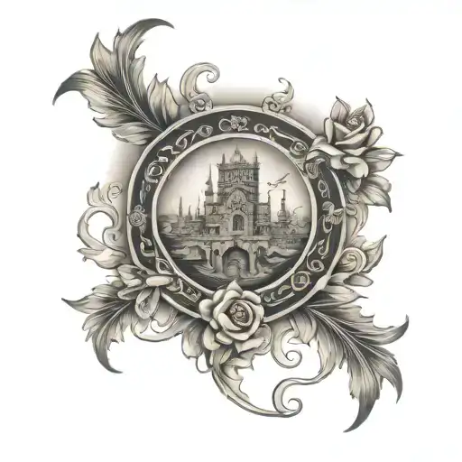 Full Back Tattoo Paying Tribute To Sandhurst Circle In Scarborough