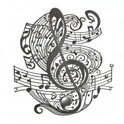 Music Notes Swirling